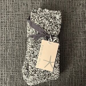 Barefoot Dreams Black and White Plush Socks